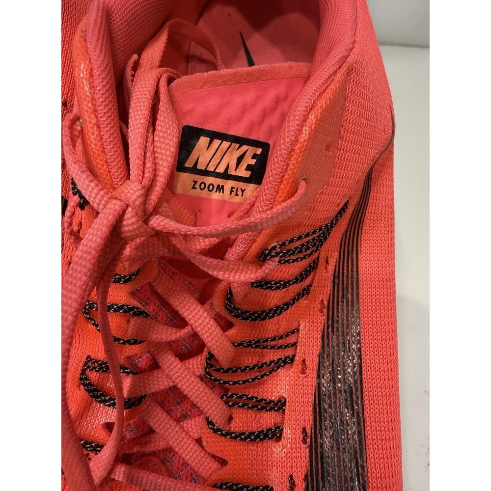 Nike Zoom Fly Racing Women 11 Neon Orange Black White Mesh Lightweight Sneaker